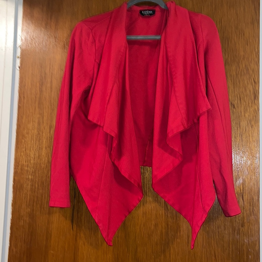bebe | red stretch blazer
